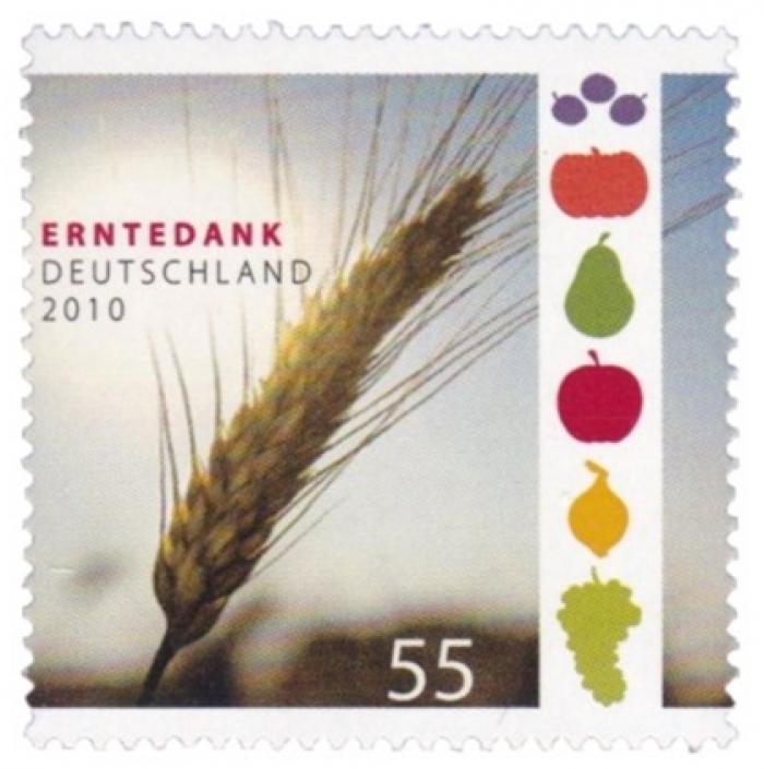 Auf der Initiative kirchlicher Landdienste in Deutschland erscheint erstmals eine Briefmarke zum Erntedankfest