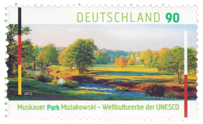 Briefmarke - Muskauer Park Muzakowski - Deutschland 2012, 90 Cent Weltkulturerbe der UNESCO