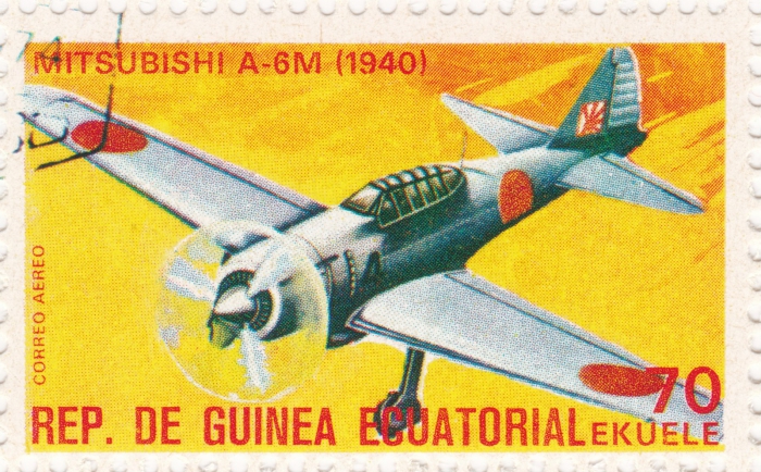Rückansicht - Historische Flugzeuge, 1974 - von Lilenthal 1896 bis Mitsubishi 1940 Sammlermarken, gestempelt