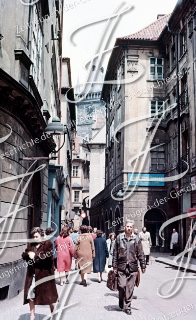Ein typisches Bild aus der Zeit in der Innenstadt von Prag