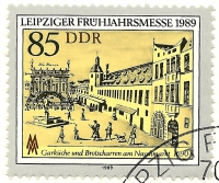 Briefmarke - Leipziger Frühjahrsmesse, 1989 - 85 Pfennig DDR Garküche und Brotscharren am Nachmarkt, 1690 Gesuchtes historisches Sammlerstück!