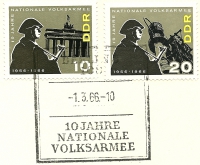 Briefmarken - Ersttagsbrief - 10 Jahre Nationale Volksarmee, 1966 - Für den Schutz der Arbeiter- und Bauern-Macht, 1956-1966 sehr selten!