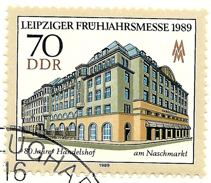 Briefmarke - Leipziger Frühjahrsmesse, 1989 - 70 Pfennig DDR 80 Jahre Handelshof am Naschmarkt sehr selten!