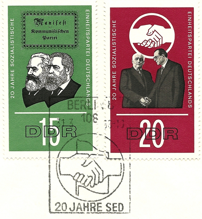 Briefmarken - Ersttagsbrief - 20 Jahre SED - Vaterland - Frieden - Sozialismus guter Zustand!