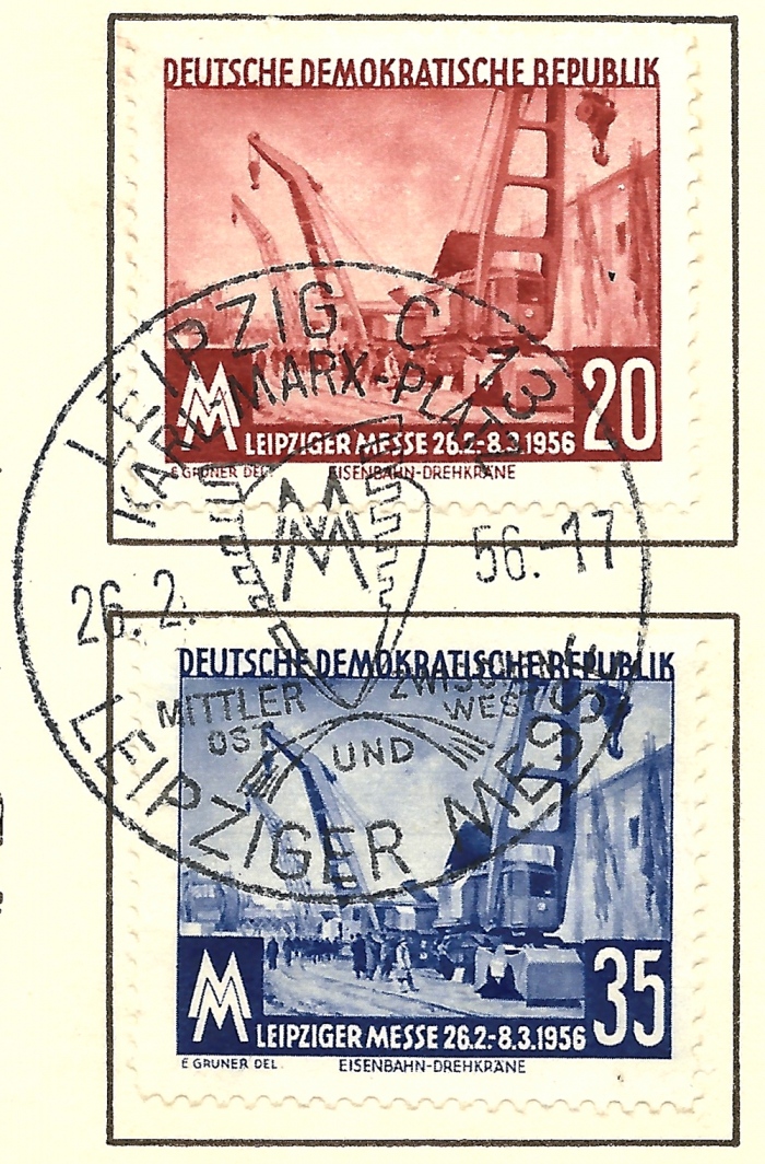 Briefmarken - Ersttagsbrief - Leipziger Frühjahrsmesse, 1956 - Die Messestadt Leipzig zählt zu den ältesten Messestandorten der Welt. guter Zustand!