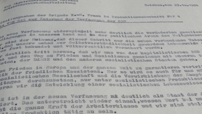 Stellungsnahme zur Änderung der Verfassung der DDR