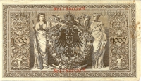 Rückansicht - 1000 Reichsmark, 1910 rotes Siegel