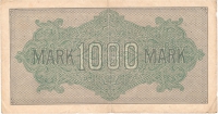 Rückansicht - 1000 Reichsmark, 1922 historische Banknote