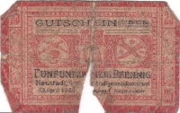 Rückansicht - 25 Pfennig, 1920 - Gutschein Notgeld Neustadt a.d. Orla sehr selten!