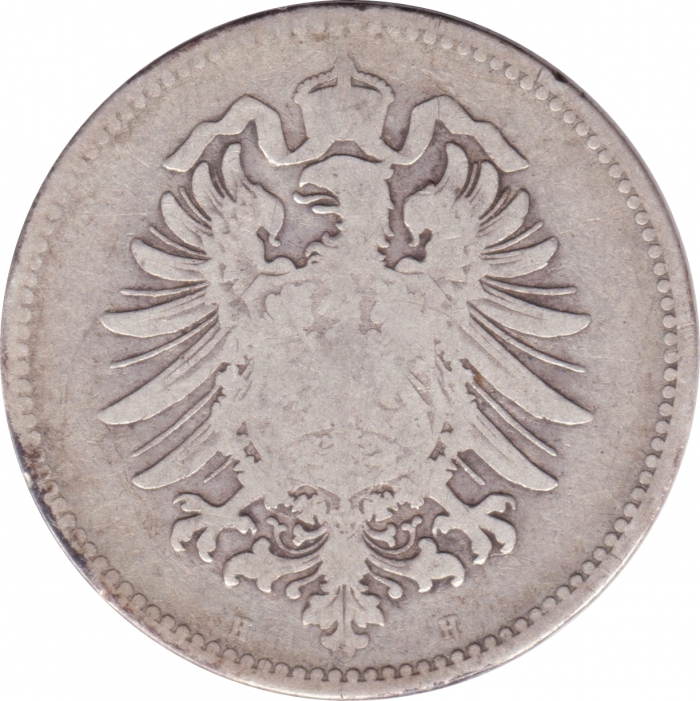 Rückansicht - 1 Mark Münze, 1874 H - Deutsches Kaiserreich sehr selten!