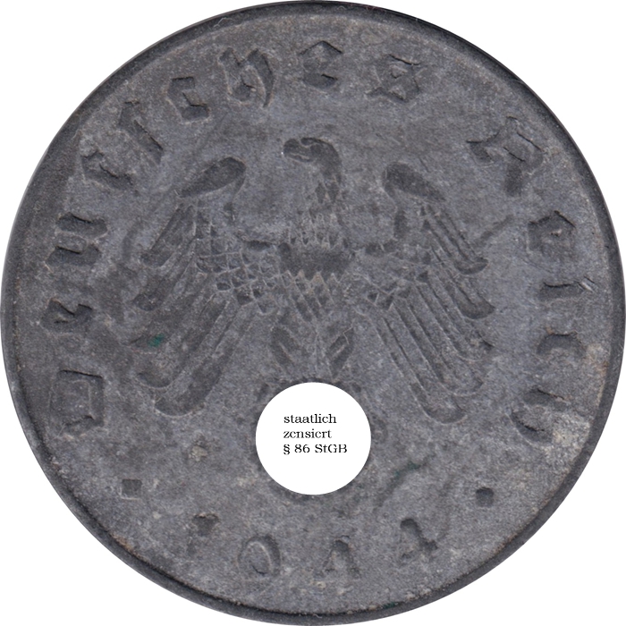 Rückansicht - 10 Reichspfennig 1944 A - Münze des Dritten Reichs sehr selten