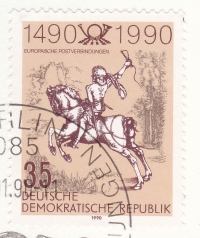 Briefmarke - 500 Jahre Postwesen - Philatelistisches Gedenkblatt - 1490 - 1990 Europäische Postverbindung sehr guter Zustand!