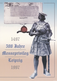 Vorderansicht - 500 Jahre Messeprivileg Leipzig - Philatelie - von 1497 bis 1997 mit Sonderbriefmarken und Stempel sehr guter Zustand