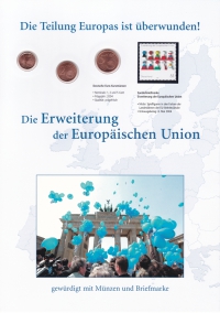 Vorderansicht - Die Erweiterung der Europäischen Union - gewürdigt mit Münzen und Briefmarke sehr guter Zustand