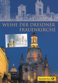 Vorderansicht - Weihe der Dresdner Frauenkirche - Philatelie -  mit der festlichen Weihe wurde der Wiederaufbau der Frauenkirche abgeschlossen
