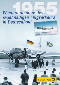 Vorderansicht - Wiederaufnahme des regelmäßigen Flugverkehrs in Deutschland - Philatelie -  sehr guter Zustand