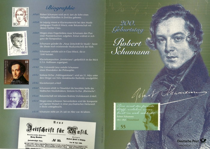 Vorderansicht - Robert Schumann - Philatelie -  