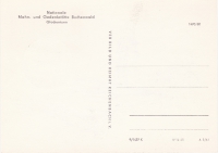 Rückansicht - Postkarte - Nationalen Gedenkstätte Buchenwald, Weimar - Briefmarke 20 + 80 Pfennig DDR, Glockenturm Buchenwald sehr selten!