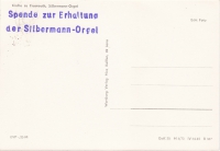 Rückansicht - Postkarte - Silbermann Orgel in Fraureuth mit 76 Pfennig Briefmarke, 1976 - Fraureuth Orgel Silbermann guter Zustand!