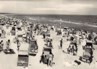 Vorderansicht - Binz Rügen Strand-Postkarte 1968 - Ansichtskarte Binz Strand ungelaufen, sehr guter Zustand