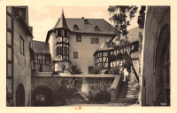 Vorderansicht - Die Friedensburg bei Leutenberg, Thüringen 1953 - Photo Handabzug ungelaufen