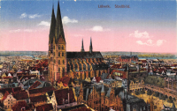 Vorderansicht - Lübeck Stadtbild, Alte Postkarte - über 100 Jahre alte Ansichtskarte ungelaufen