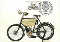 Vorderansicht - Neckarsulmer Motorrad von NSU 1901 - Für die Jugend, Motorräder 1983 - Jugendmarken - Historische Motorräder 60+30 Pfennige Deutsche Bundespost Berlin