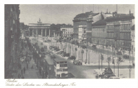 Vorderansicht - Postkarte Berlin. Unter den Linden mit Brandenburger Tor - Historische Ansichtskarte von Berlin unbeschrieben