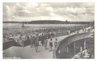 Vorderansicht - Postkarte Strandbad Wannsee, ungelaufen unbeschrieben - Ansichtskarte Freibad Berlin Nationalsozialismus; Drittes Reich