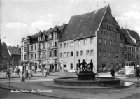 Vorderansicht - Zwickau - Am Hauptmarkt, 1977 - schöne Ansichtskarte vom Hauptmarkt zum Kaufen Echte Fotografie