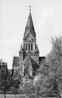 Vorderansicht - Zwickau - Ansichtskarte Moritzkirche, 1961 - Historische Ansichtskarte zum Kaufen Echtes Foto (Hand-Abzug)
