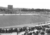 Vorderansicht - Zwickau - Georgi-Dimitroff-Stadion (Westsachsenstadion), 1978 - Ansichtskarte zum Kaufen Echt Foto