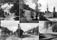 Vorderansicht - Zwickau-Weißenborn Ansichtskarte, 1959 - 6 Motive vom Stadtteil Weißenborn in Zwickau schwarz-weiß Ansichtskarte