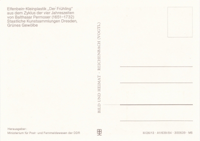 10 Pfennig DDR - Postkarte Grünes Gewölbe - Der Frühling