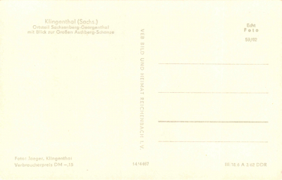 Klingenthal, Postkarte 1962