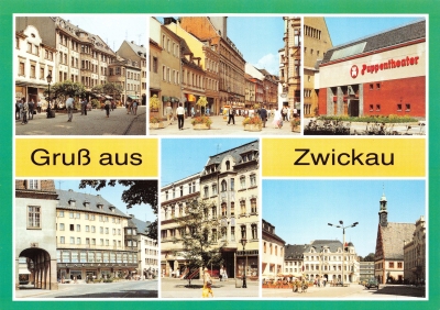 sehr schöne 6 unterschiedliche Stadtansichten von Zwickau
