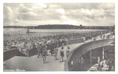 Postkarte Strandbad Wannsee, ungelaufen unbeschrieben