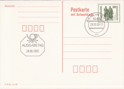 Ganzsache - 30 Pfennig Briefmarke DDR