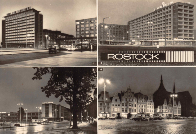 Vorderansicht - Rostock Lange Straße, Ernst-Thälmann-Platz, Postkarte 1971 - Alte Postkarte ungelaufen, sehr guter Zustand