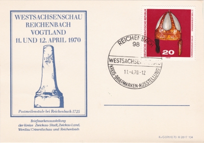 Postkarte zur Kreis-Briefmarken-Ausstellung vom 11. und 12. April 1970