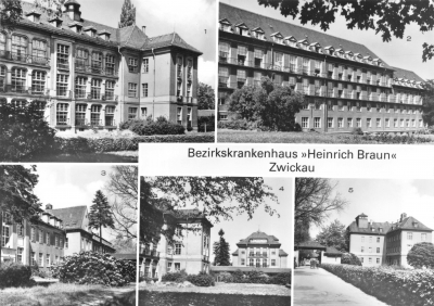 sehr schöne alte Postkarte vom Heinrich-Braun-Krankenhaus