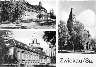 sehr schöne 3 unterschiedliche Stadtansichten von Zwickau