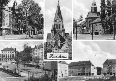 gelaufene Ansichtskarte von Zwickau