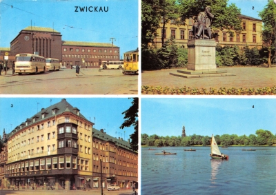 gebrauchte und gelaufene Postkarte von Zwickau