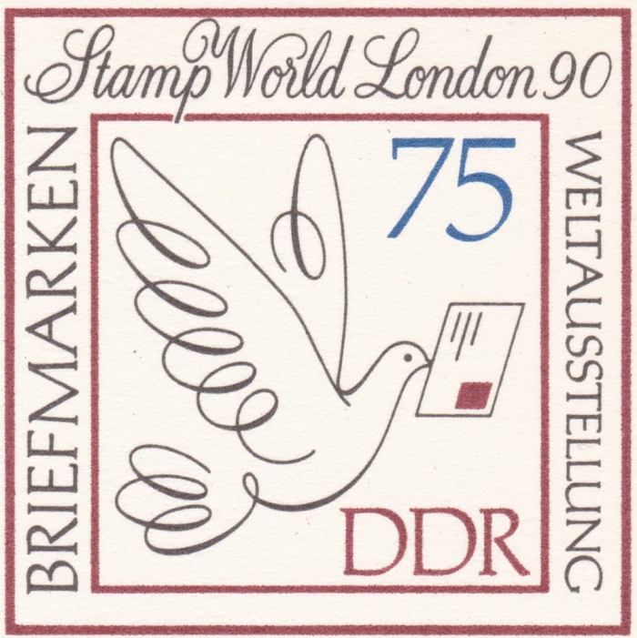 Detailansicht - 0,75 Mark - Briefmarken Weltausstellung, 1990 - Stamp World London 90 Ganzsache, Rückseite leer!