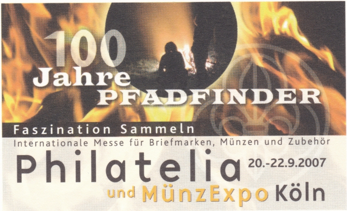 Detailansicht - Pluskarte - 100 Jahre Pfadfinder, 2007 - Philatelia und MünzExpo Köln, 20.-22.9.2007 ungelaufen und unbenutzt!