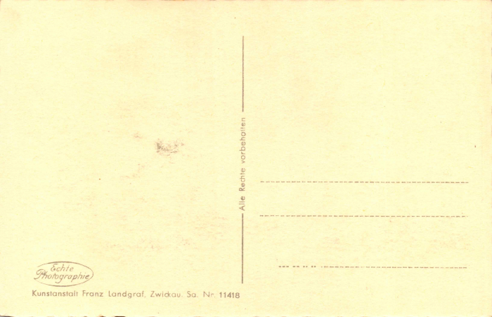 Rückansicht - Sommerfrische Rautenkranz, 1961 - sehr seltene Ansichtskarte Karton, s/w-Abzug
