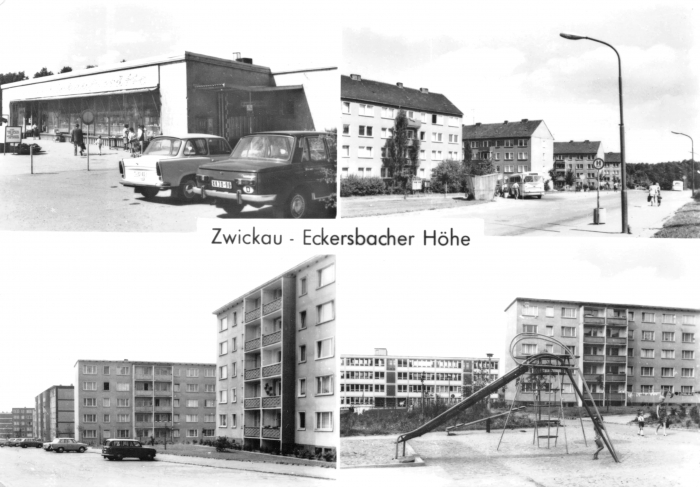 Vorderansicht - Ansichtskarte Zwickau - Eckersbacher Höhe, 1974 - Ansichtskarte zum Kaufen Echt Foto