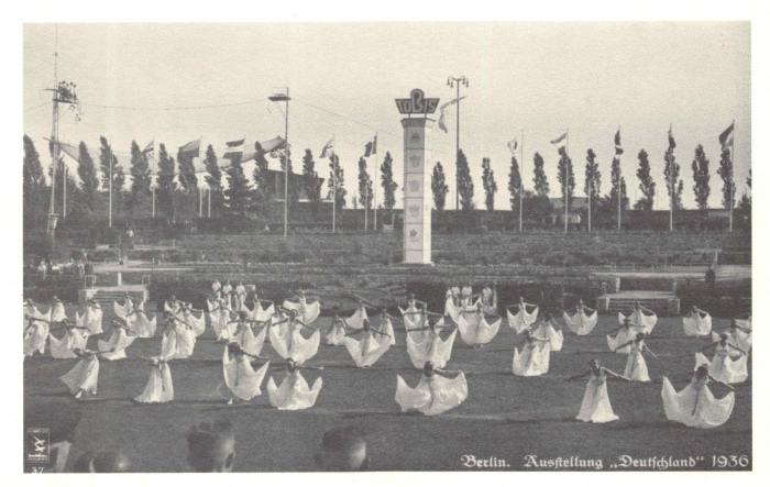 Vorderansicht - Berlin Ausstellung Deutschland, 1936 - Veranstaltungspostkarte Nationalsozialismus; Drittes Reich