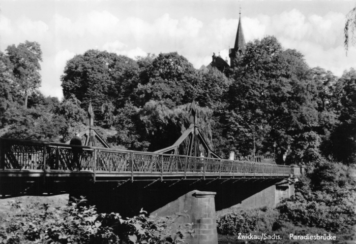 Vorderansicht - Paradiesbrücke Zwickau, 1967 Echte Fotografie